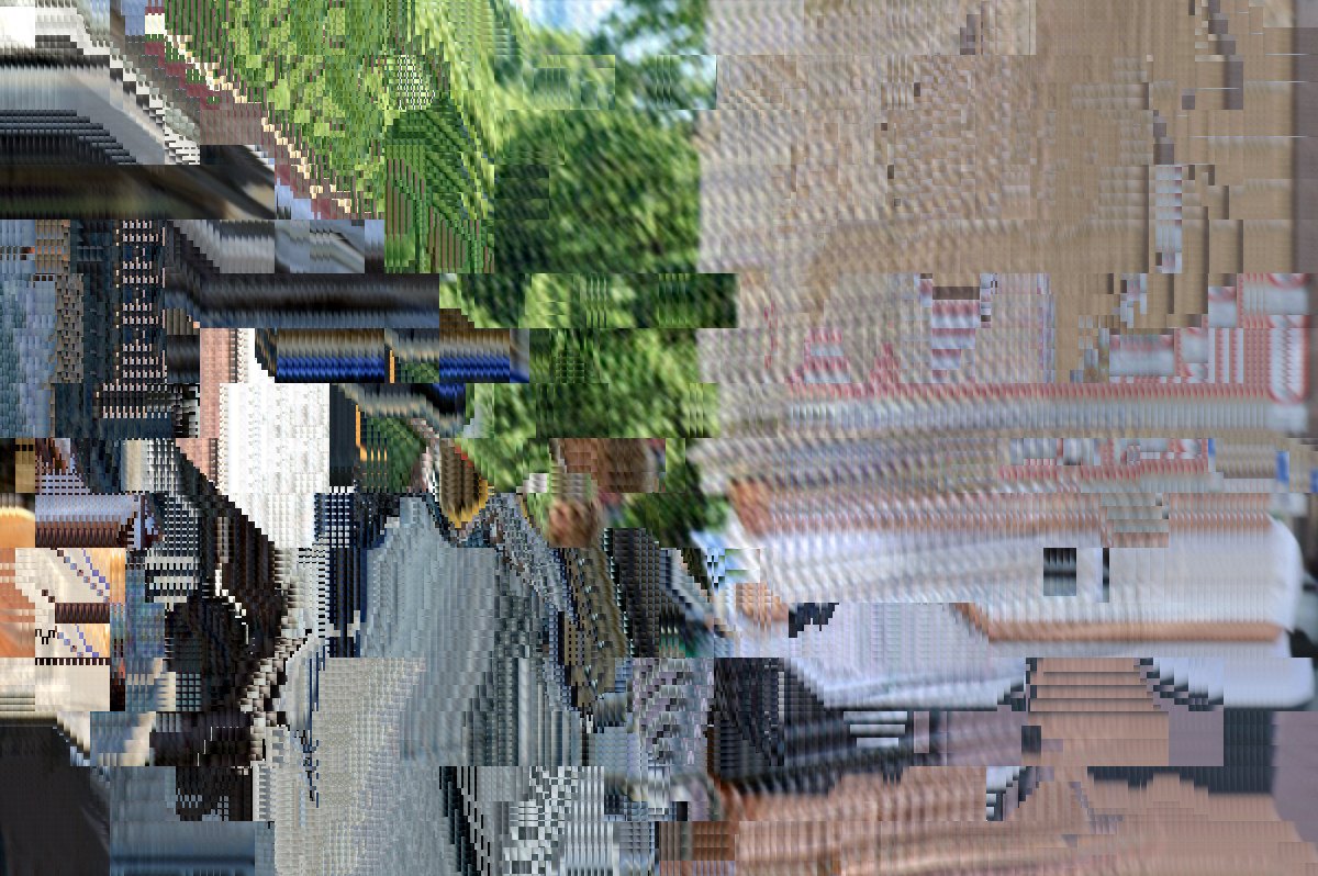 The same photo with the Datamosh Video look
